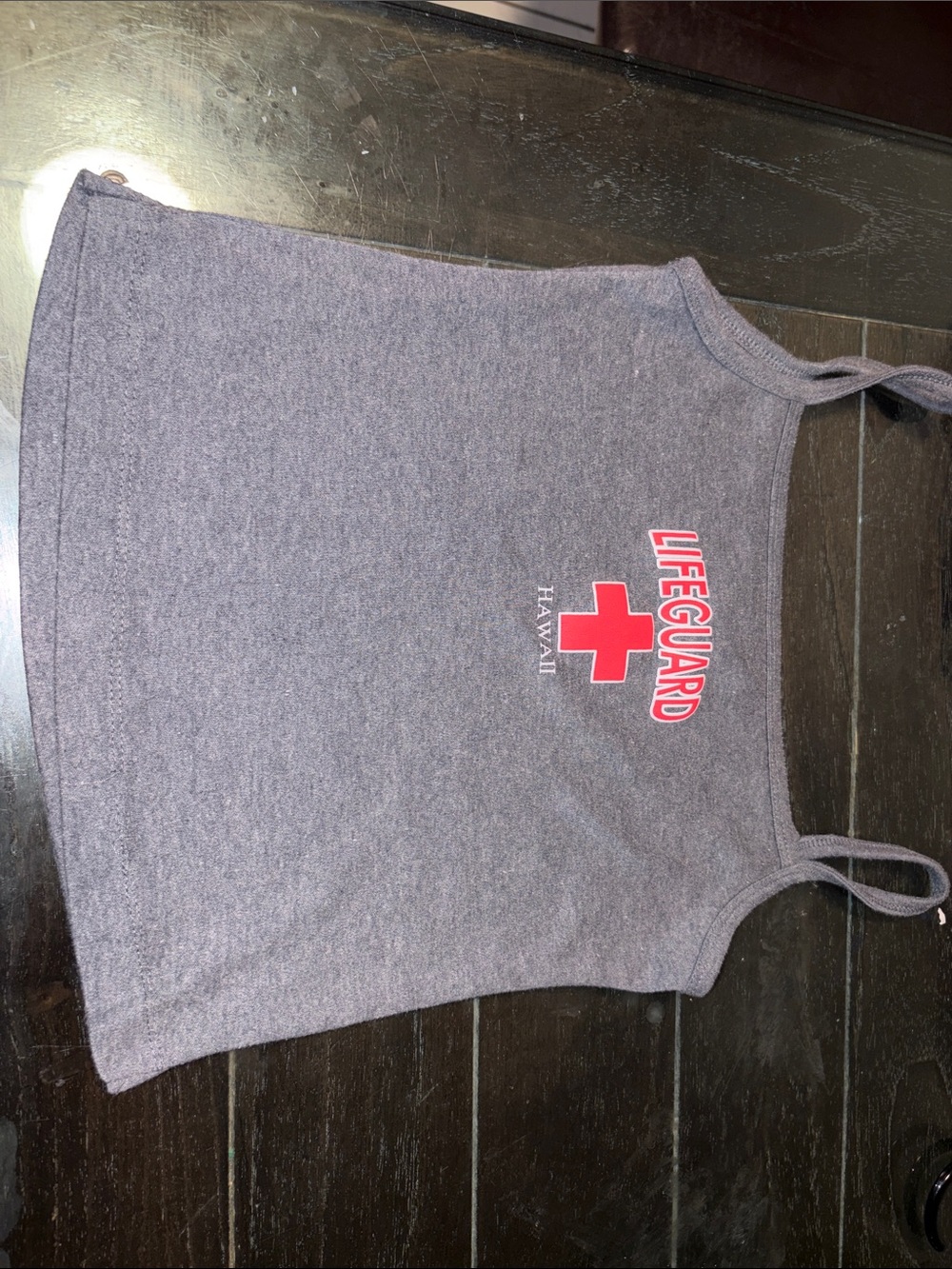 Gray Lifeguard Hawaii Tank Camisole with Red Cross